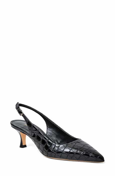 Bruno Magli Palerma Pointed Toe Kitten Heel Slingback Pump