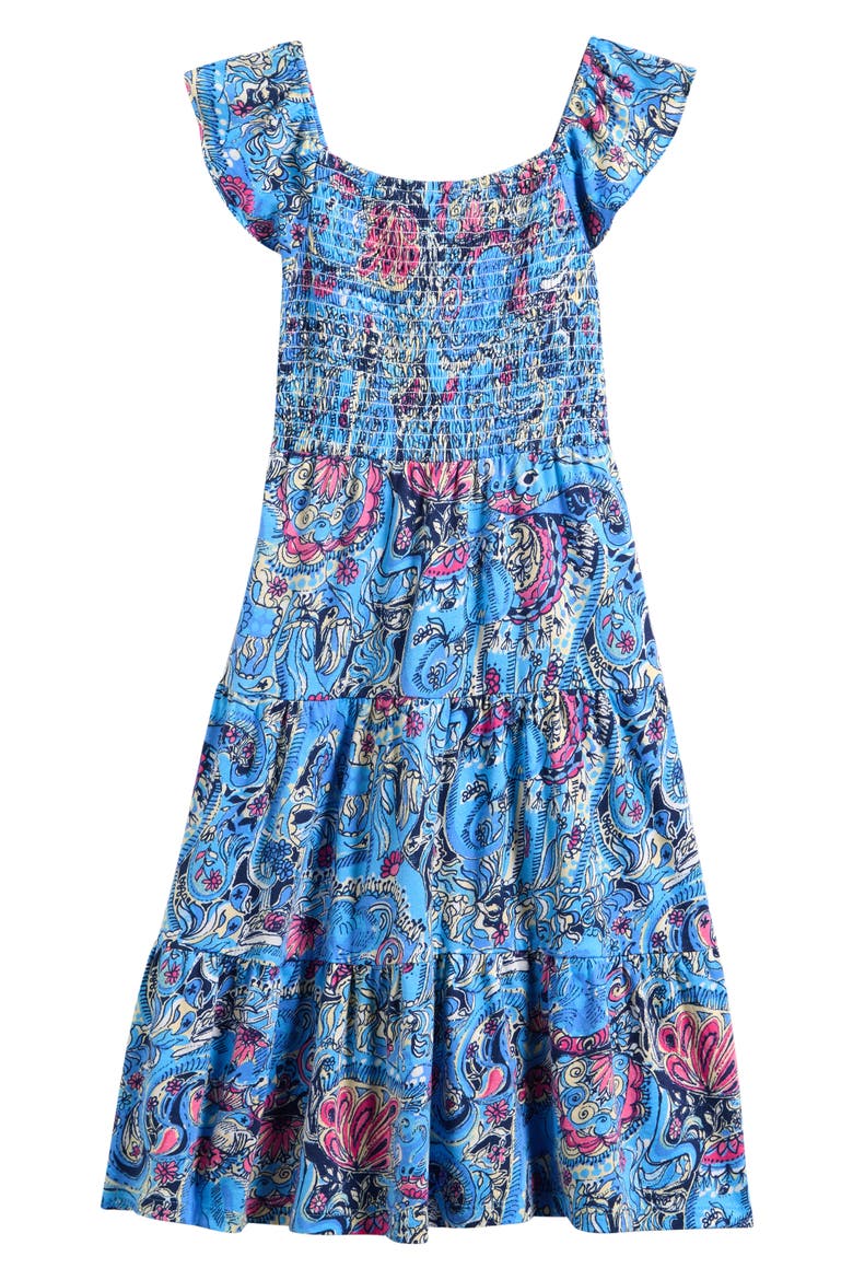 Kids' Mini Jilly Tiered Smocked Midi Dress, Main, color, MULTI PAISLEY PARADE