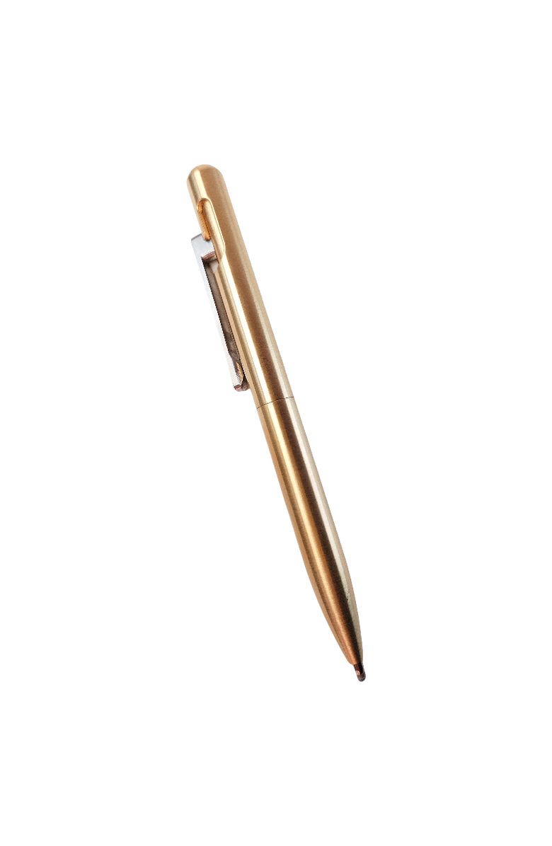 STEEL HORSE LEATHER The Axis | Brass Bolt Action Pen, Alternate, color, Brass