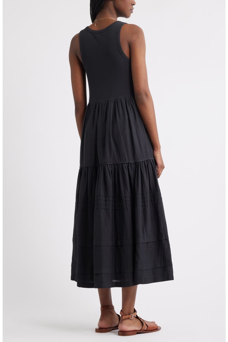 Scoop Neck Midi Dress, Alternate, color, BLACK