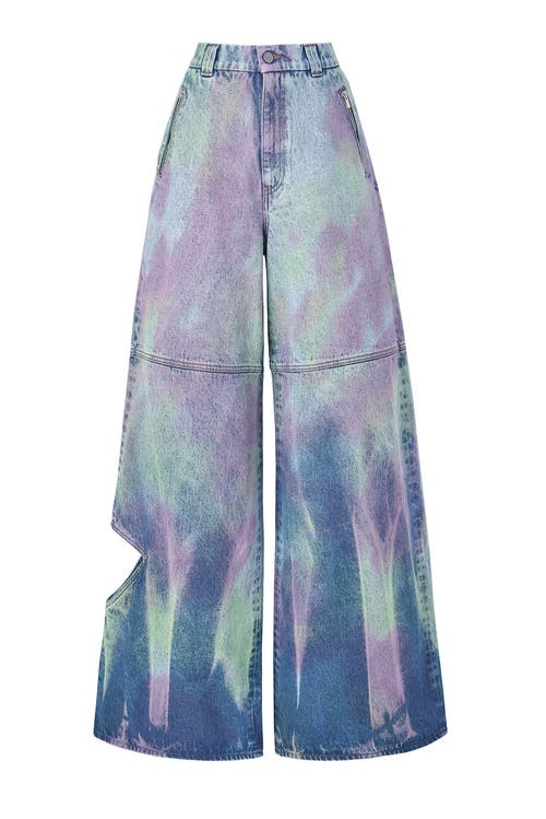 Untourage The Label Lani Tie Dye Trousers In Animal Print