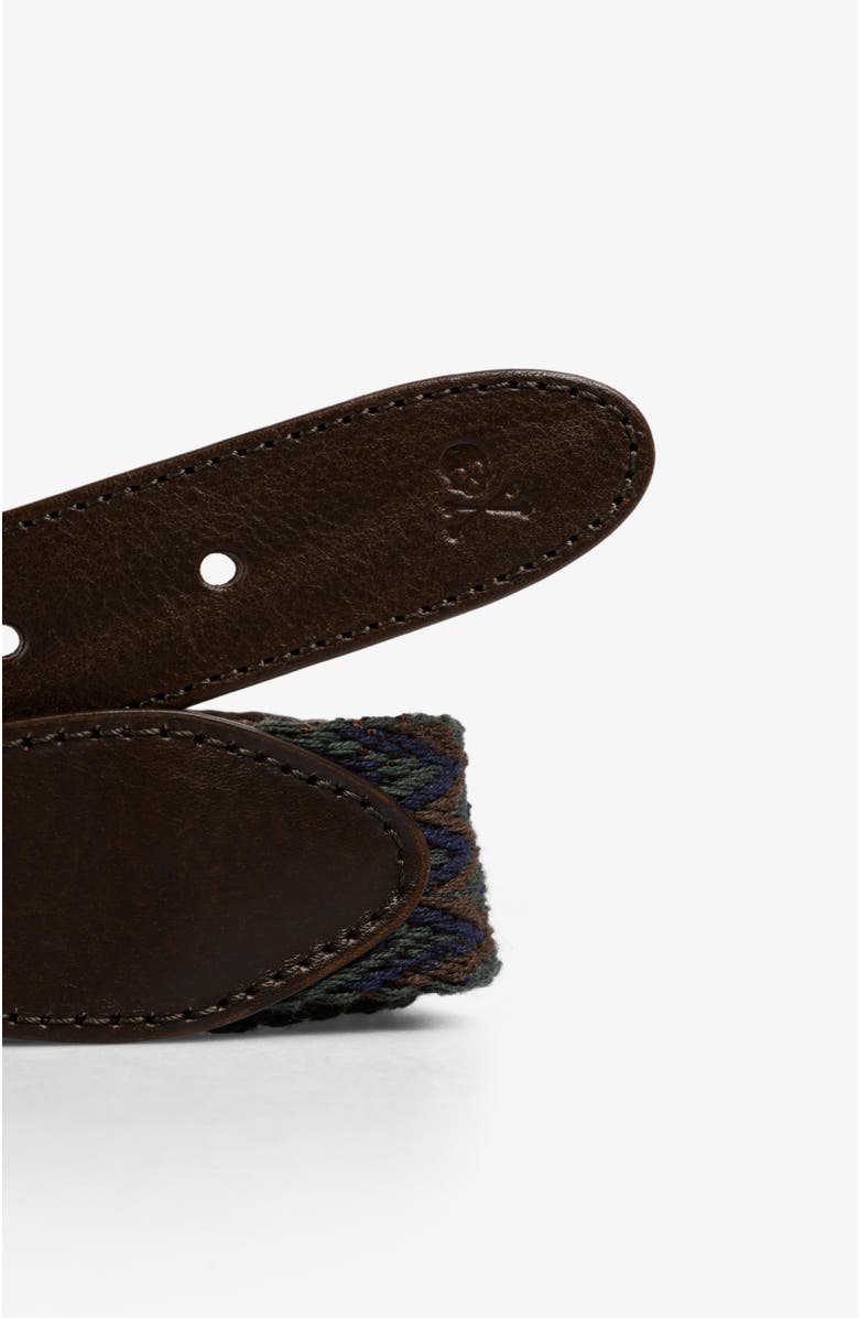 Scalpers Stripes Zigzag Belt, Alternate, color, Brown