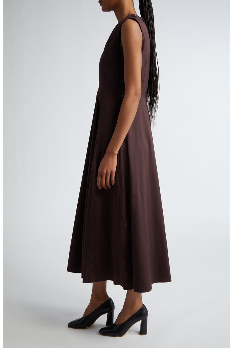 Alloro V-Neck Sleeveless Midi Dress, Alternate, color, WINE COLOURED