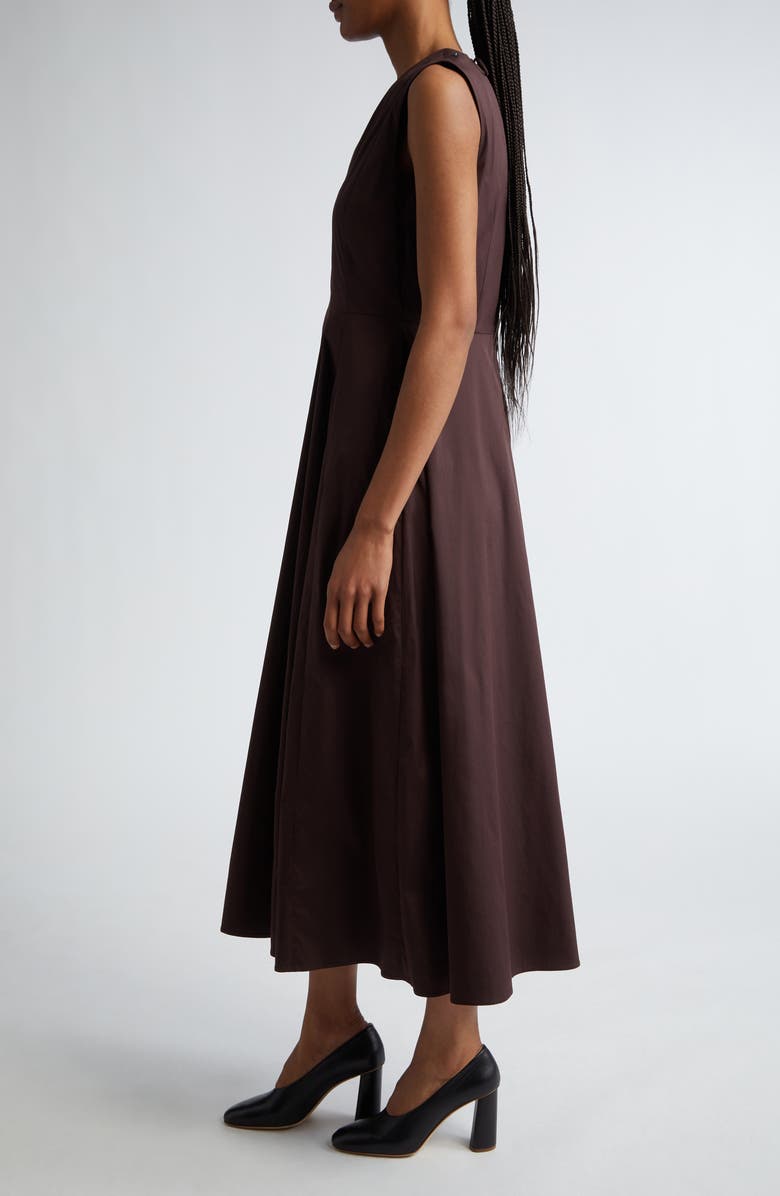 Max Mara Alloro V-Neck Sleeveless Midi Dress, Alternate, color, Wine Coloured