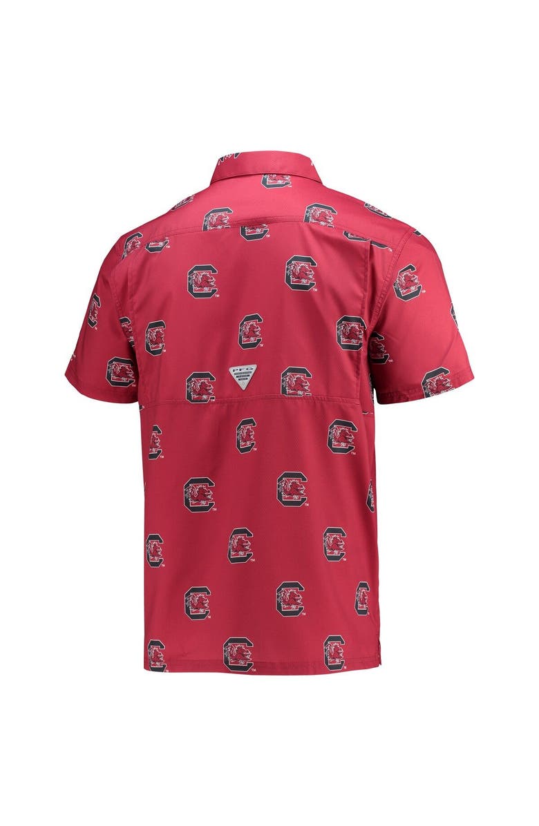 Columbia Men's Columbia Garnet South Carolina Gamecocks Super Slack Tide Omni-Shade Button-Up Shirt, Alternate, color, 