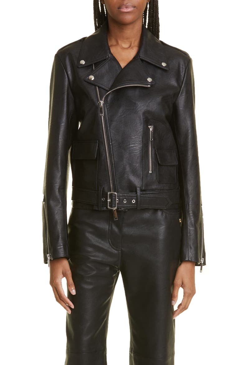 Altermat Faux Leather Moto Jacket, Main, color, BLACK