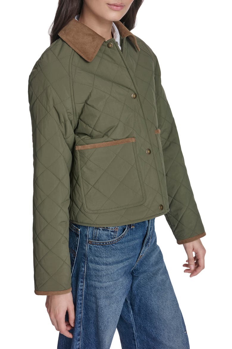 Quilted Barn Jacket, Alternate, color, OLIVE