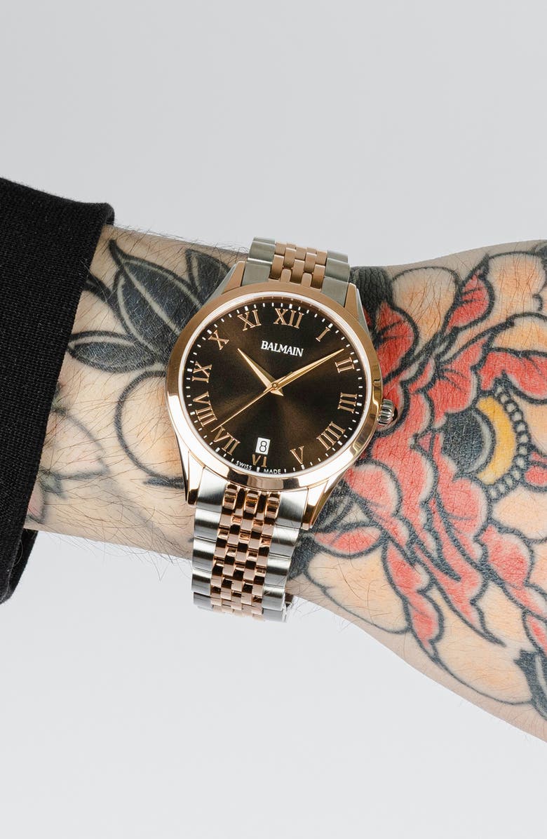 Balmain Gent Bracelet Watch, 40mm, Alternate, color, Two Tone