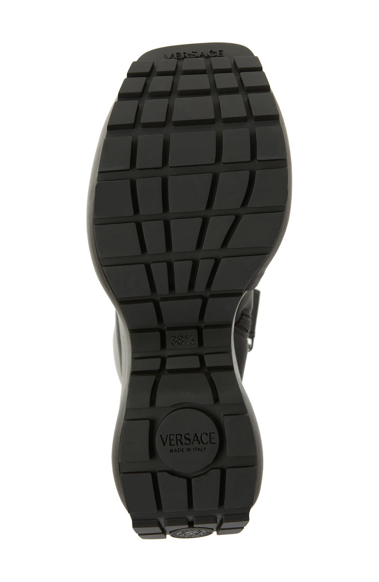 Versace Triplatform Knee High Platform Wedge Boot, Alternate, color, 