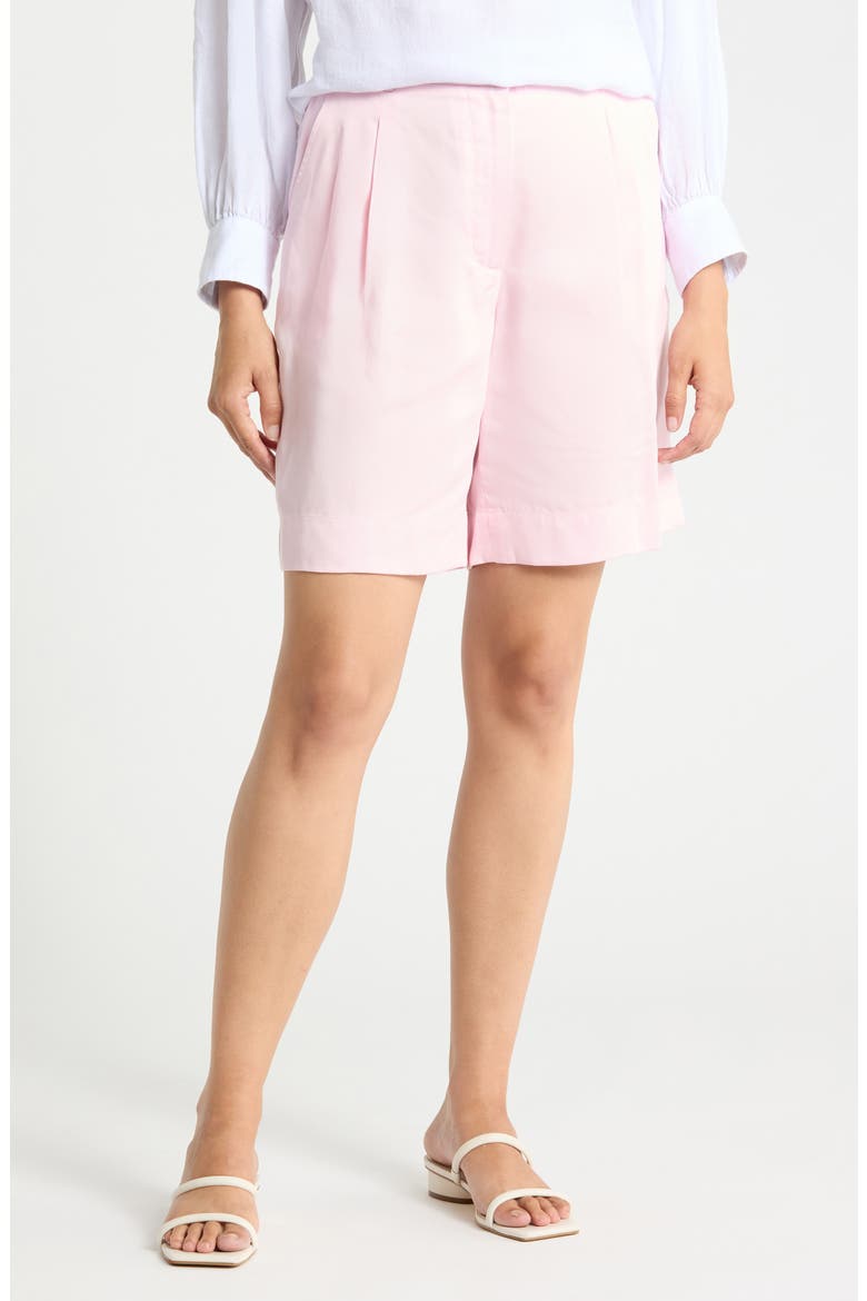 Cove High Waist Pleated Shorts, Main, color, LIGHT PINK