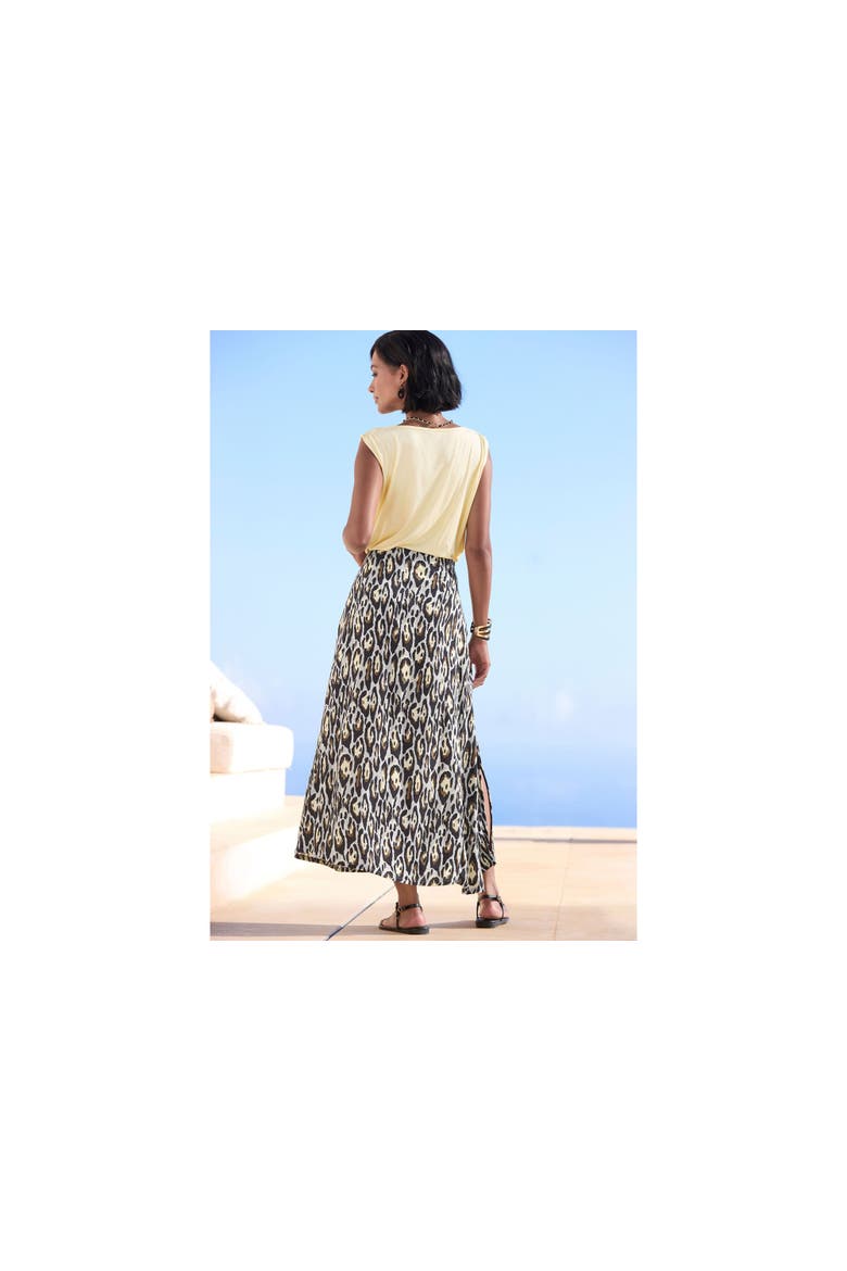 Side Slit Midi Skirt, Alternate, color, Black & Grey