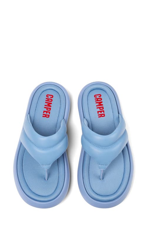 Camper Flota Leather Flip-flops In Medium Blue