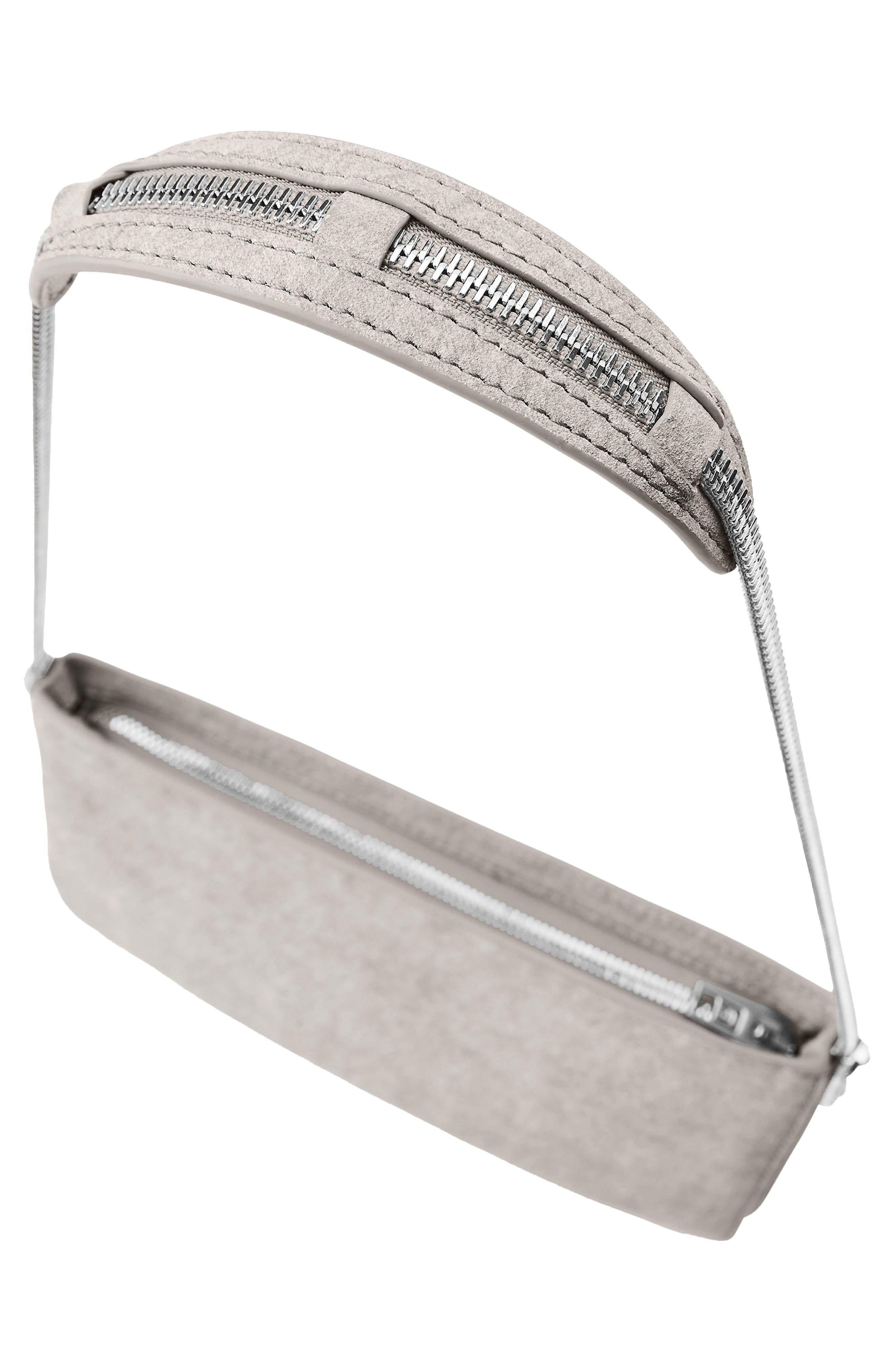 Siren Pochette Leather Shoulder Bag, Alternate, color, HEATHER GREY