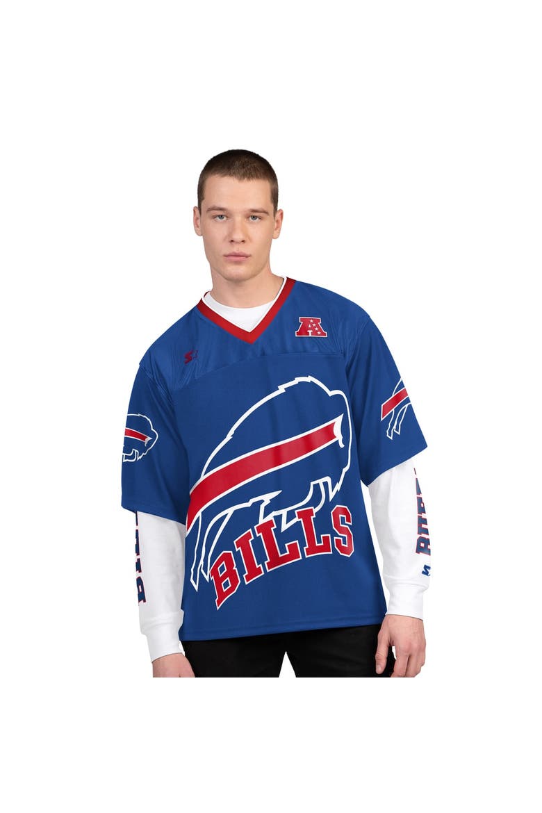 Men's Starter  Royal/White Buffalo Bills Short Sleeve & Long Sleeve T-Shirt Combo Pack, Main, color, Royal