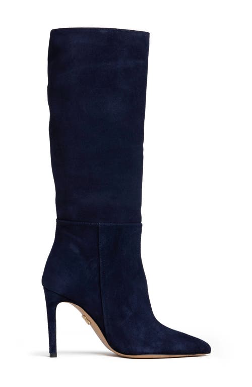 Beautiisoles Yara Pointed Toe Knee High Boot In Blue