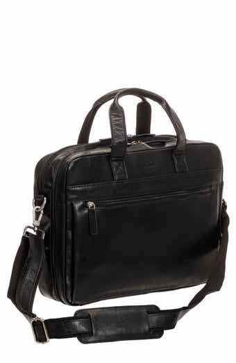 Mancini Double Compartment Leather Briefcase