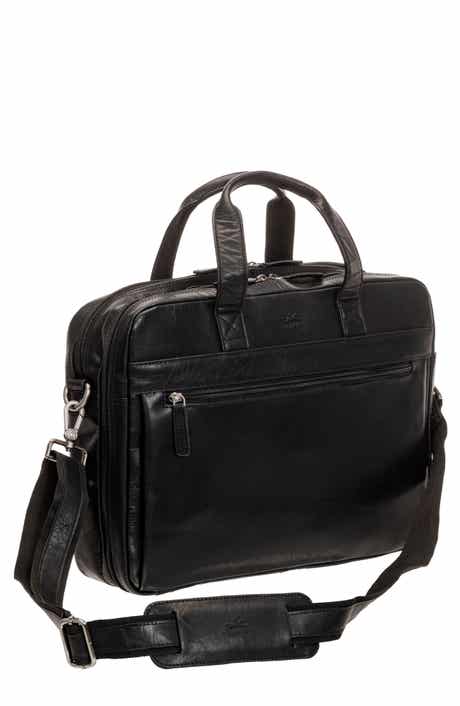 Mancini Double Compartment Leather Briefcase
