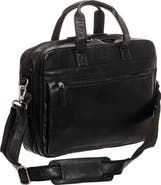 Mancini Double Compartment Leather Briefcase