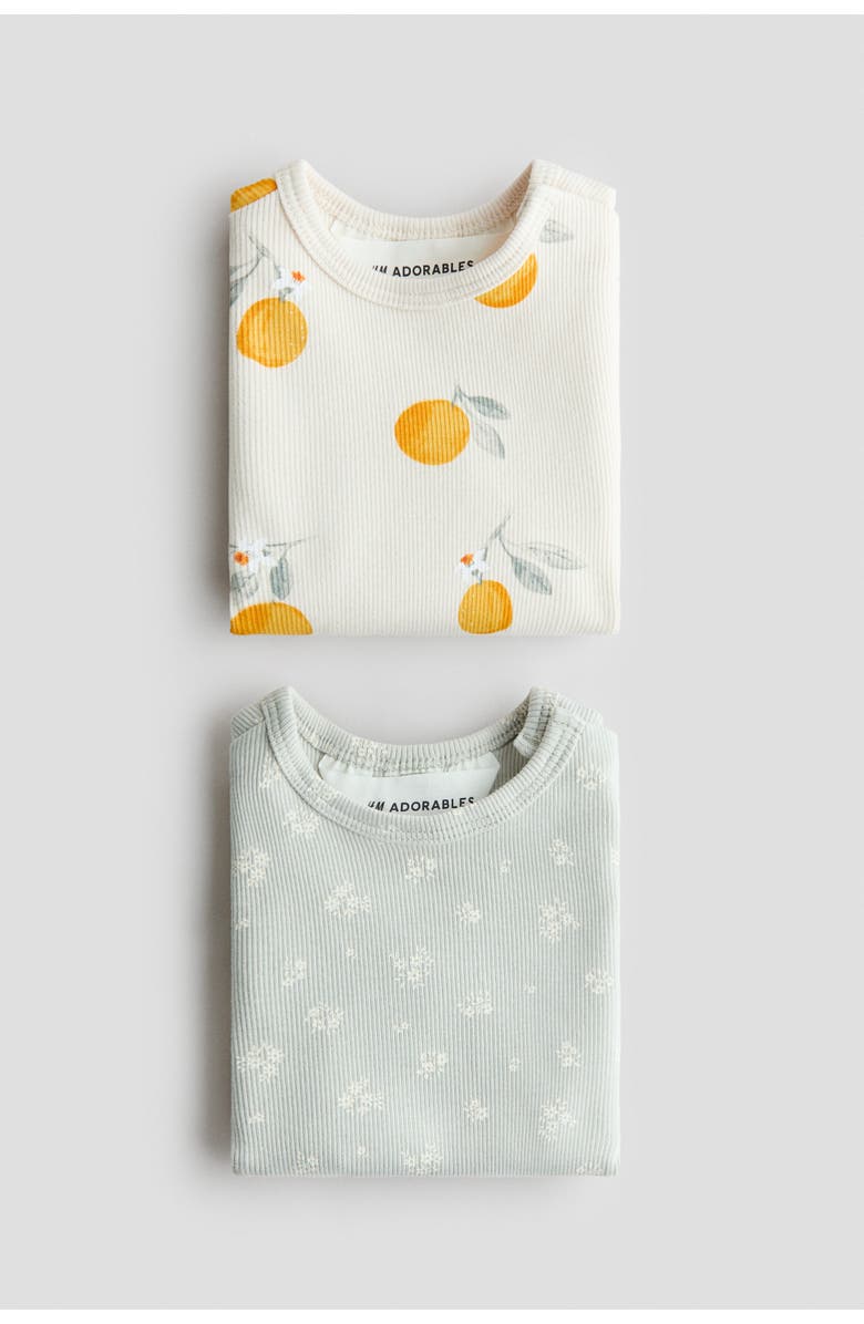 H&M 2-pack Ribbed Cotton Tops, Alternate, color, 