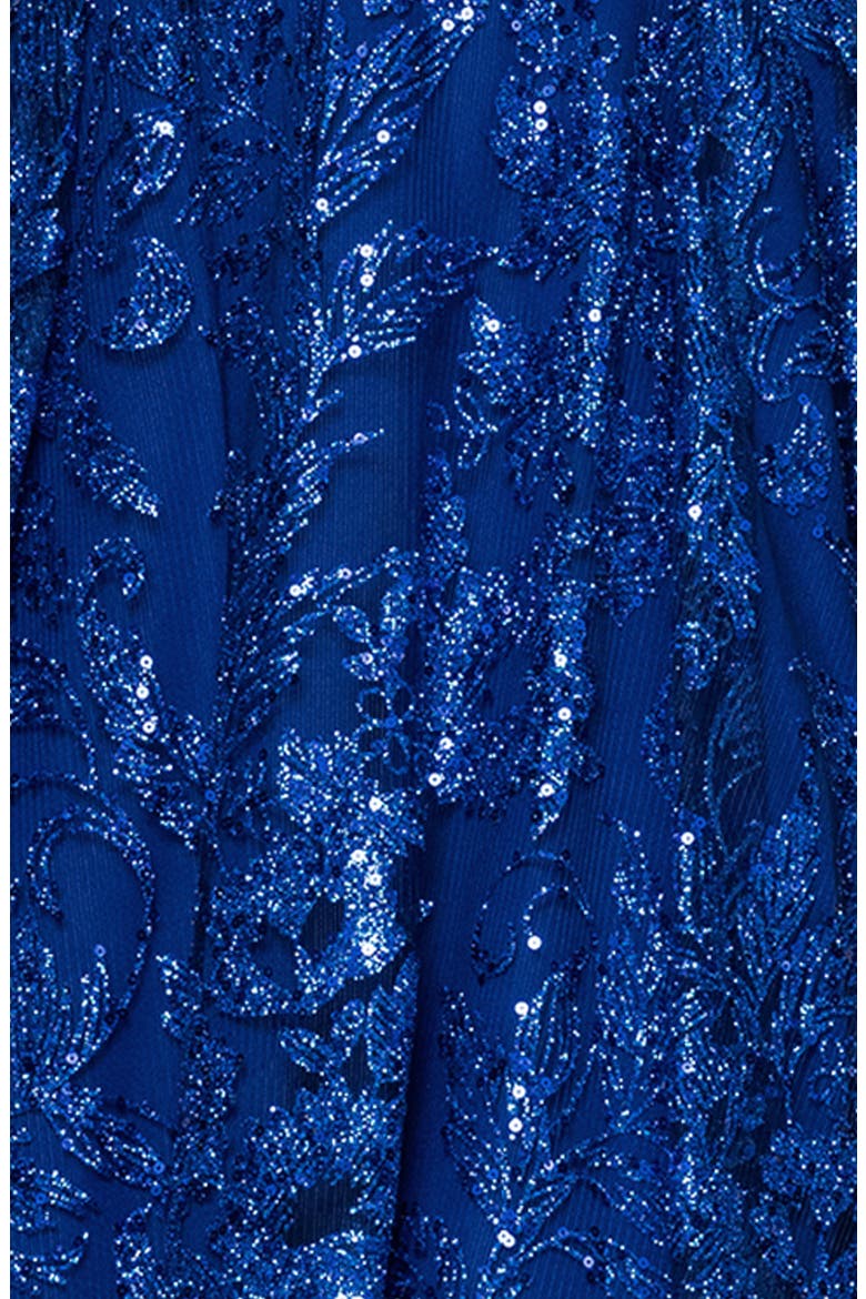 Illusion Mesh Glitter Minidress, Alternate, color, ROYAL