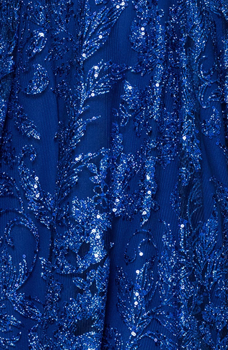 Blondie Nites Illusion Mesh Glitter Minidress, Alternate, color, Royal