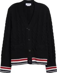 Thom Browne RWB Cable Knit Wool Cardigan