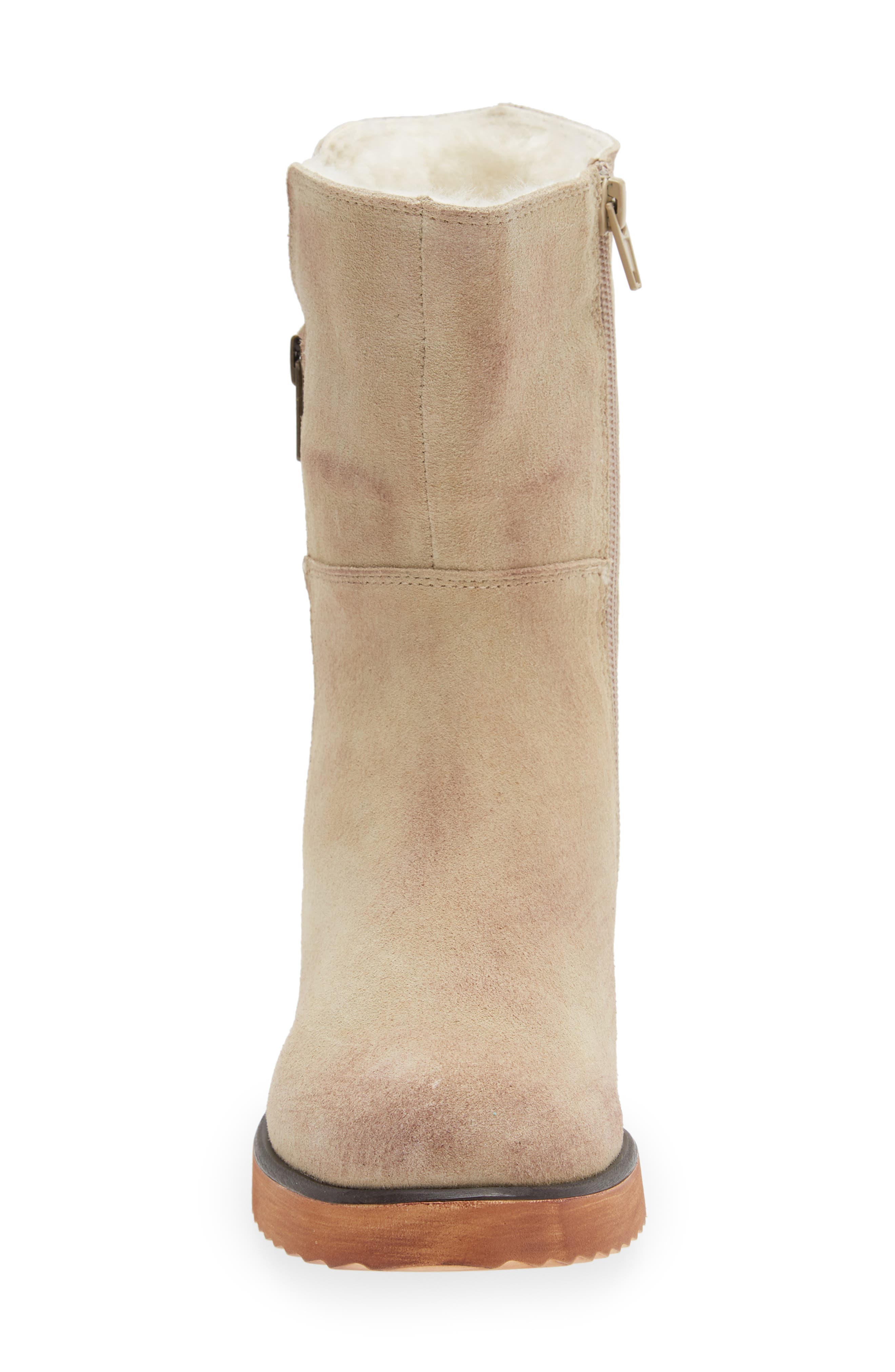 Mallory Genuine Shearling Lined Boot, Alternate, color, TAN SUEDE