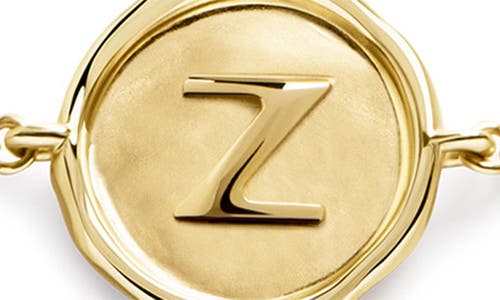 Monica Vinader Initial Stamp Charm Bracelet In 14kt Solid Gold Z