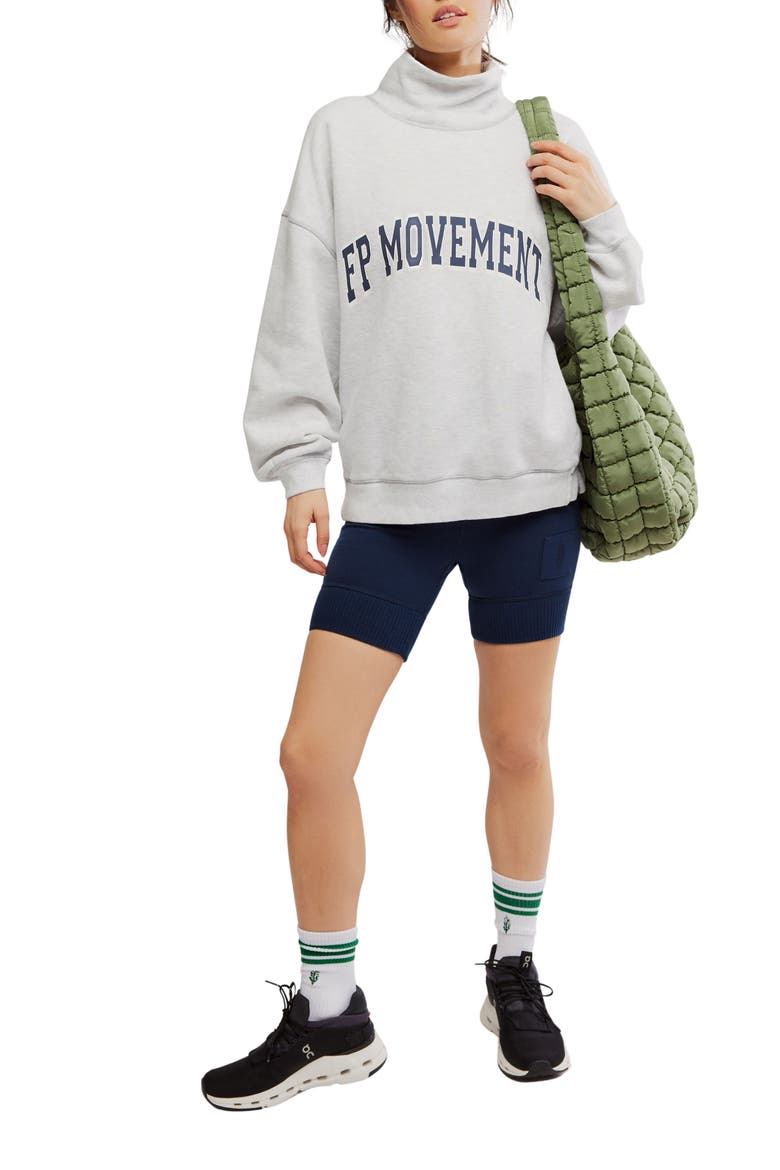 FP Movement Victory Sweatshirt & Shorts Set, Main, color, HEATHER GREY/MIDNIGH