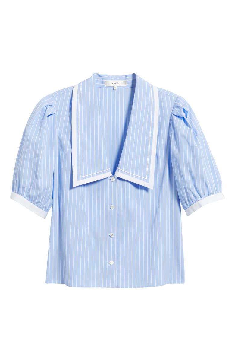 FRAME The Stripe Cotton Sailor Button-Up Shirt, Alternate, color, Oxford Blue Multi
