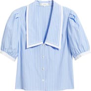 FRAME The Stripe Cotton Sailor Button-Up Shirt