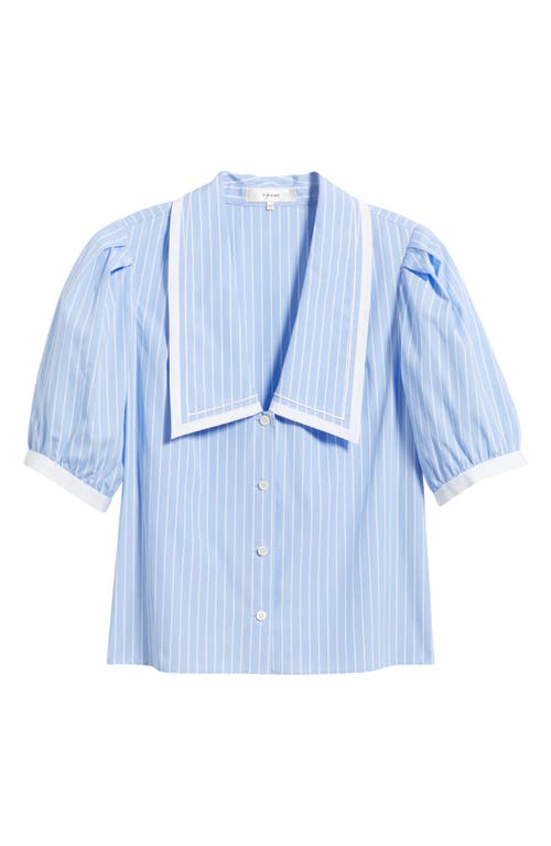 Frame The Stripe Cotton Sailor Button-up Shirt In Blue