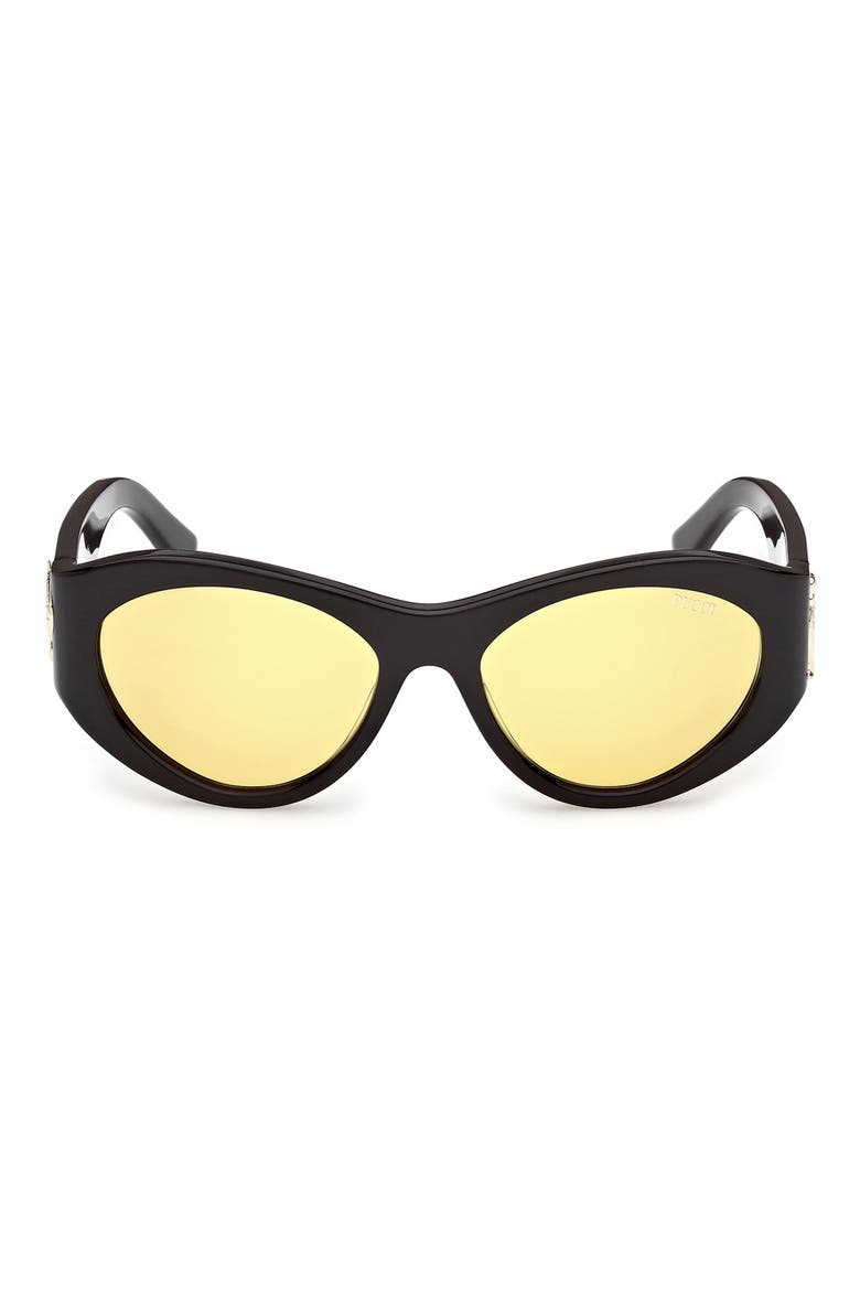 54mm Cat Eye Sunglasses, Main, color, BLACK / FISHTAIL LOGO / AMBER