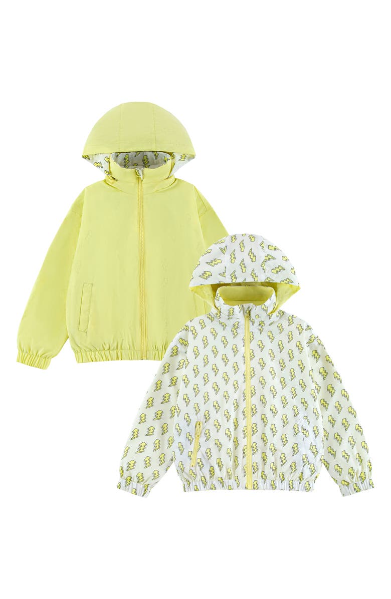 CALONIE Kids' Max Rain Water Repellent Reversible Windbreaker, Alternate, color, Yellow