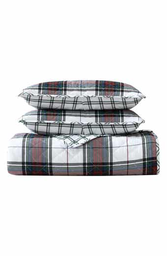 Eddie Bauer Holiday Plaid Cotton Flannel King Quilt Set