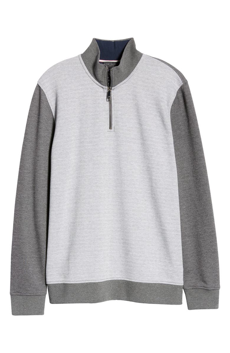 Ted Baker London Meritts Half Zip Piqué Pullover, Alternate, color, 