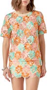 Endless Rose Floral Embroidered Open Knit Top