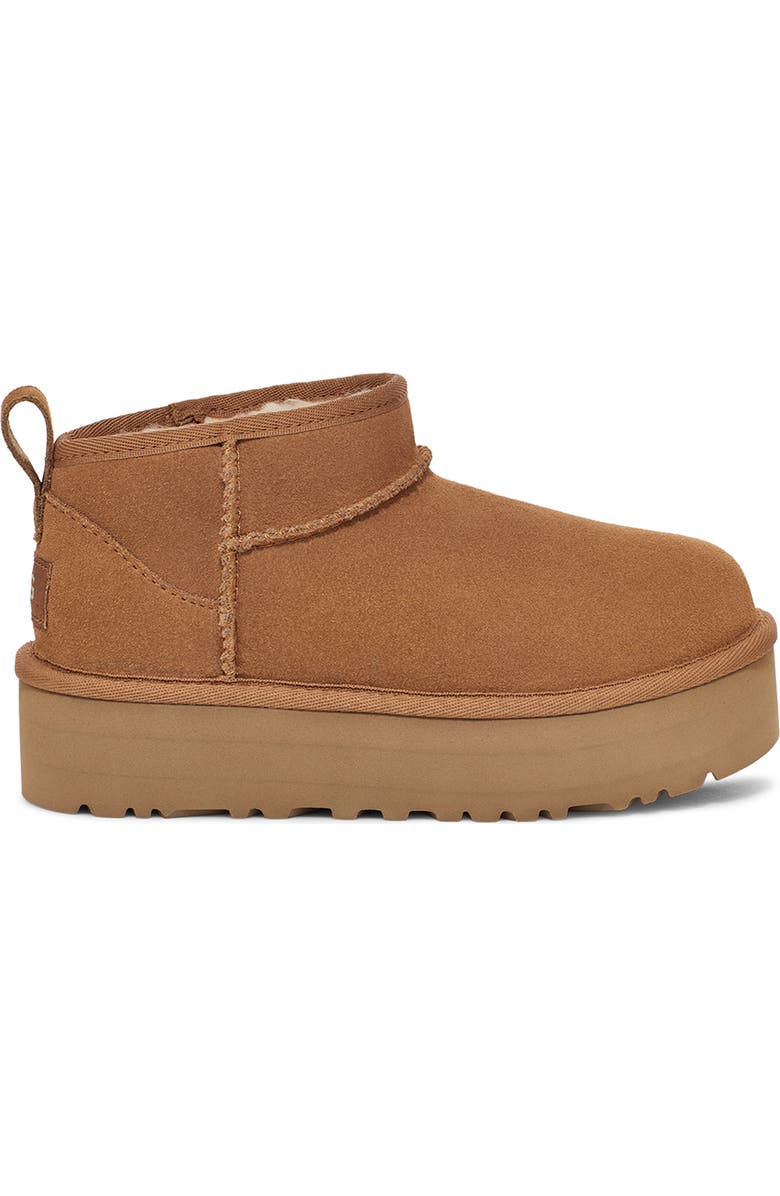UGG<sup>®</sup> Kids' Classic Ultra Mini Platform Boot, Alternate, color, Chestnut/Chestnut