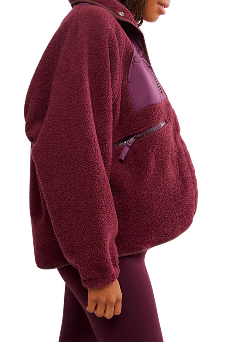 x Hatch Hit The Slopes Fleece Jacket, Alternate, color, DEEP MAROON