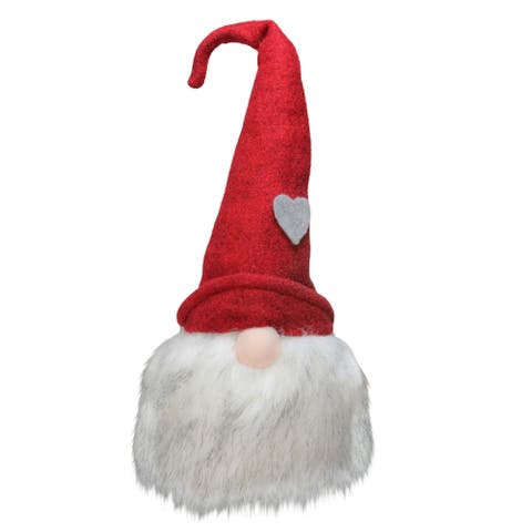 Gnome with Bendable Felt Hat with Heart Accent Christmas Decoration - 21"