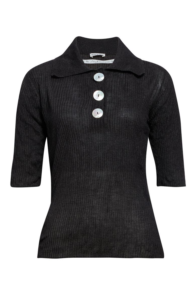 Sugarman Virgin Wool Rib Polo, Main, color, SILVER