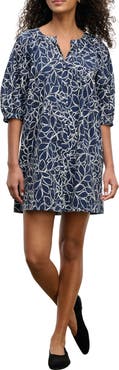 Velvet by Graham & Spencer Cotton Split Neck Minidress
