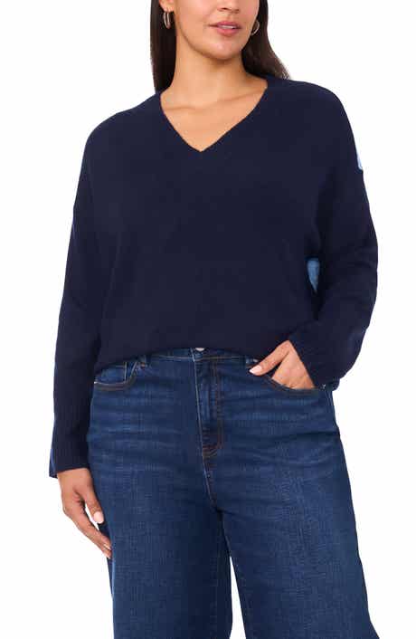 Vince Camuto Colorblock V-Neck Sweater