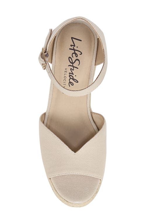 LIFESTRIDE LIFESTRIDE TESS ANKLE STRAP ESPADRILLE PLATFORM WEDGE SANDAL 