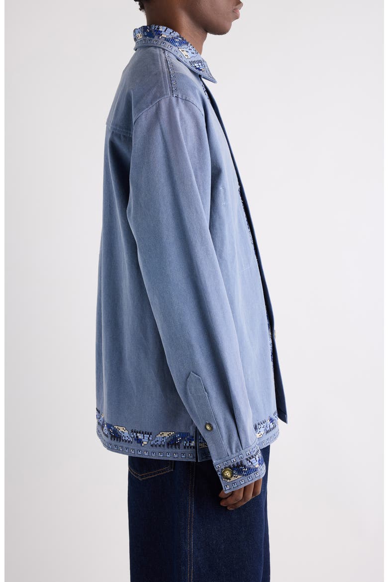 Rudy Embroidered Cotton Shirt Jacket, Alternate, color, FADED BLUE