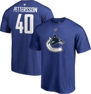 FANATICS Men's Fanatics Branded Elias Pettersson Blue Vancouver Canucks Team Authentic Stack Name & Number T-Shirt