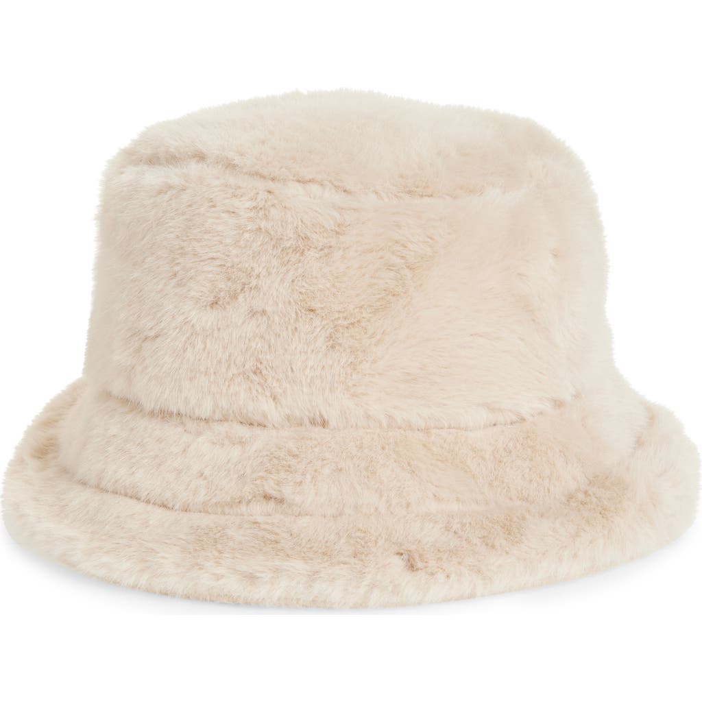 Nordstrom Rack Faux Fur Bucket Hat In Neutral