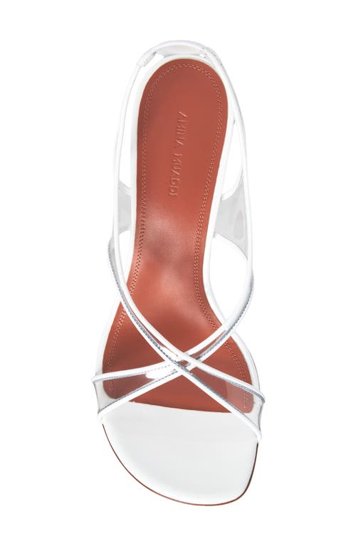 Amina Muaddi Lena Slingback Sandal In White