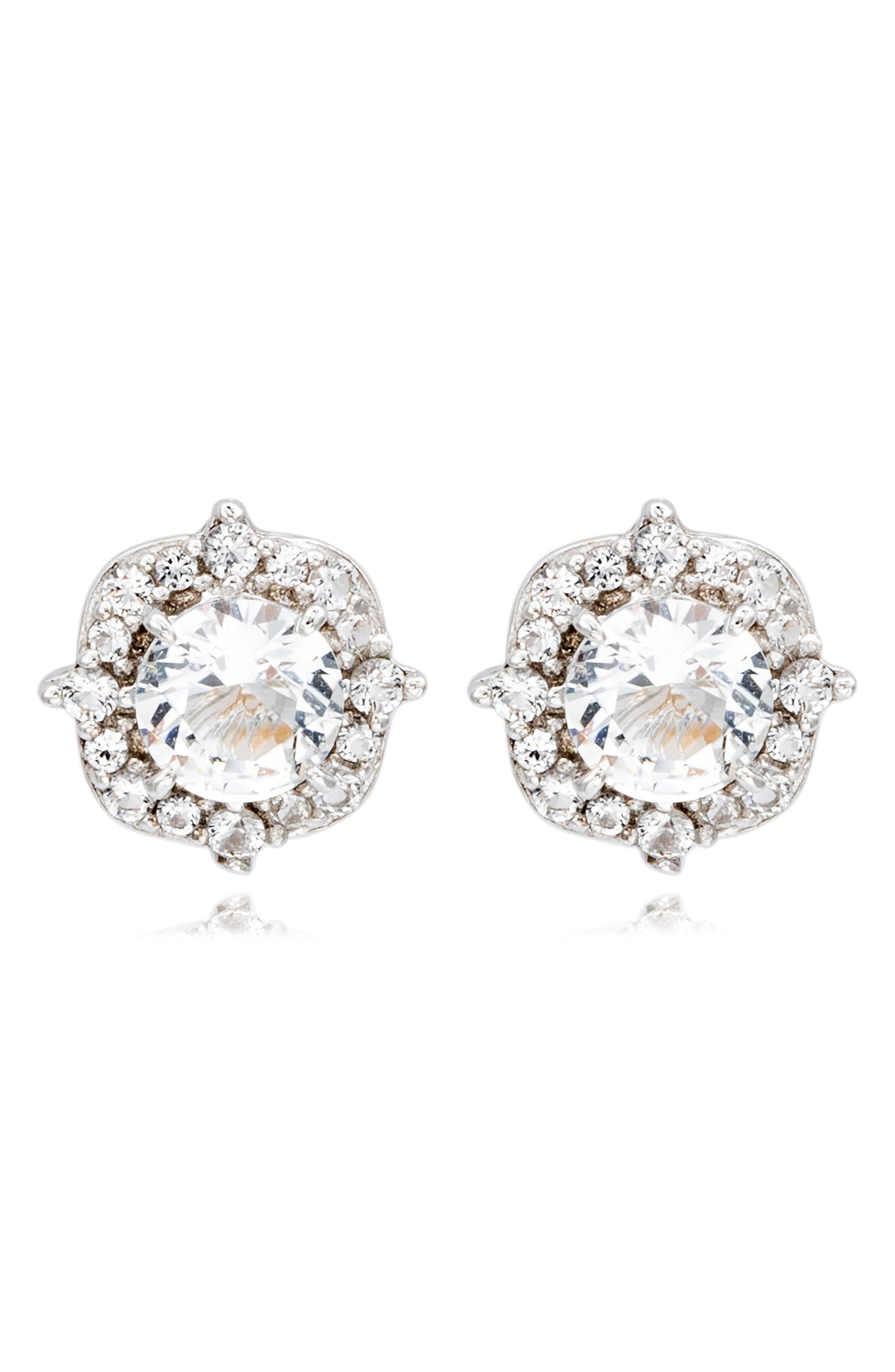 SUZY LEVIAN White Topaz Stud Earrings