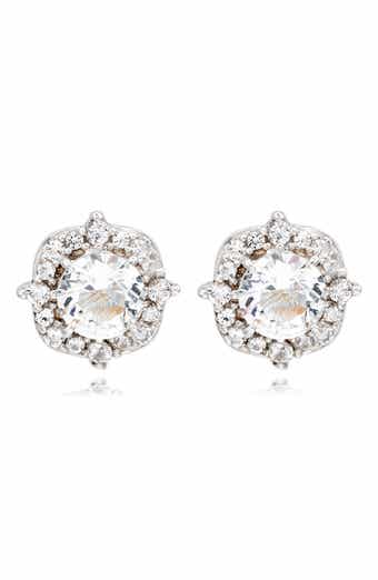 SUZY LEVIAN White Topaz Stud Earrings